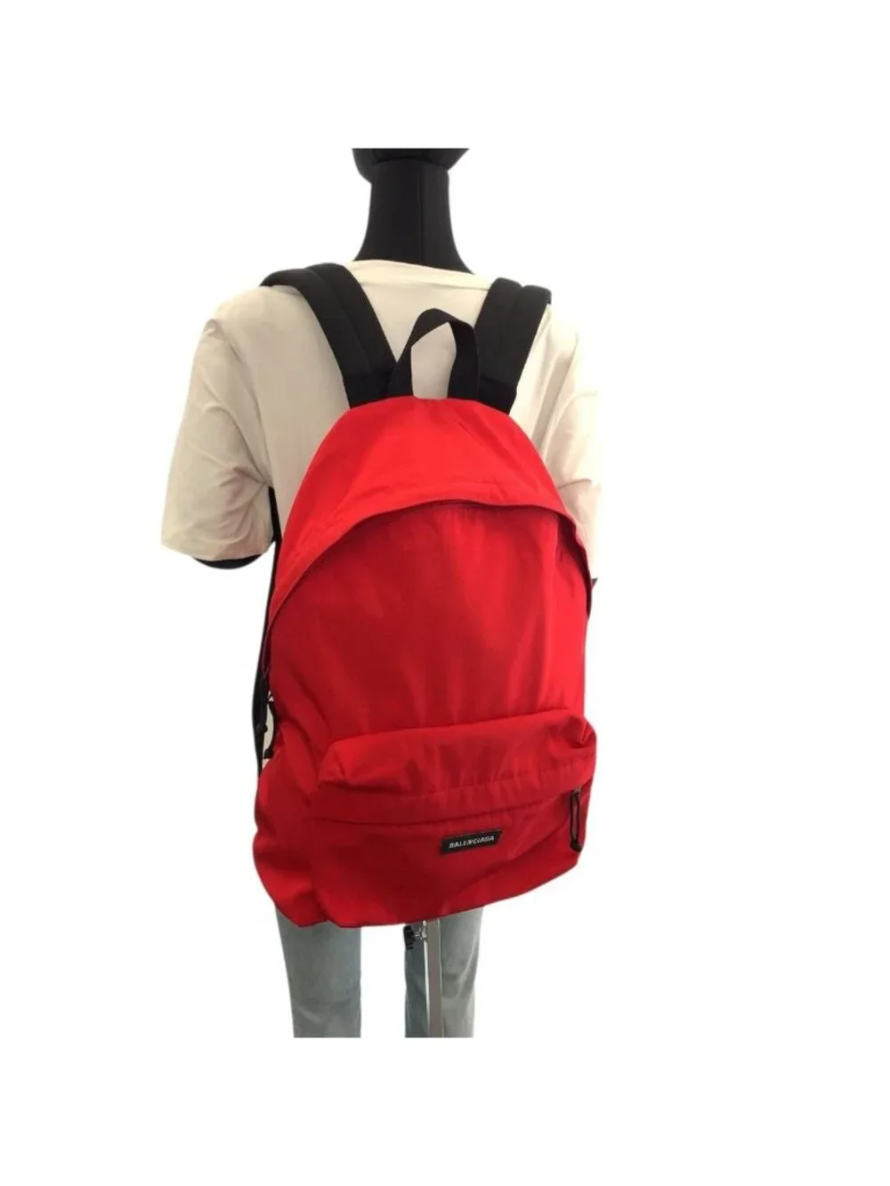 Balenciaga Explorer Red Black Canvas Backpack